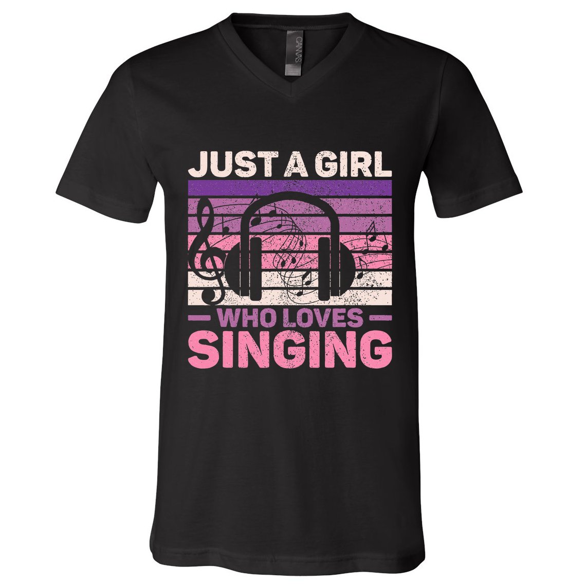 Just A Girl Who Loves Singing Women Music Lovers Singer V-Neck T-Shirt