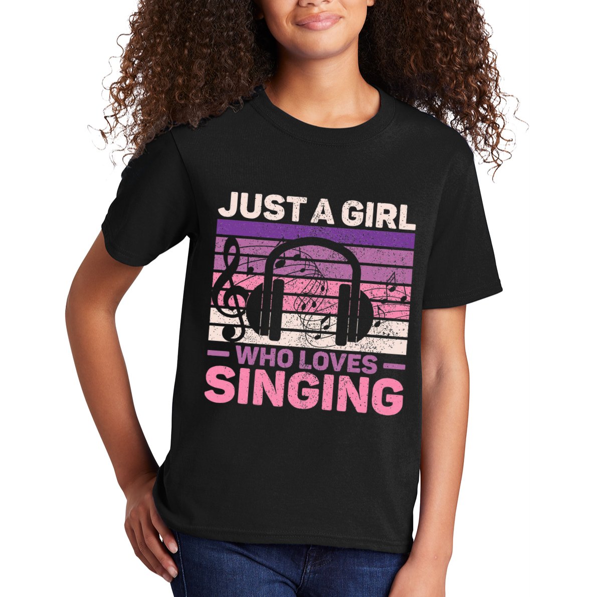 Just A Girl Who Loves Singing Women Music Lovers Singer Kids T-Shirt