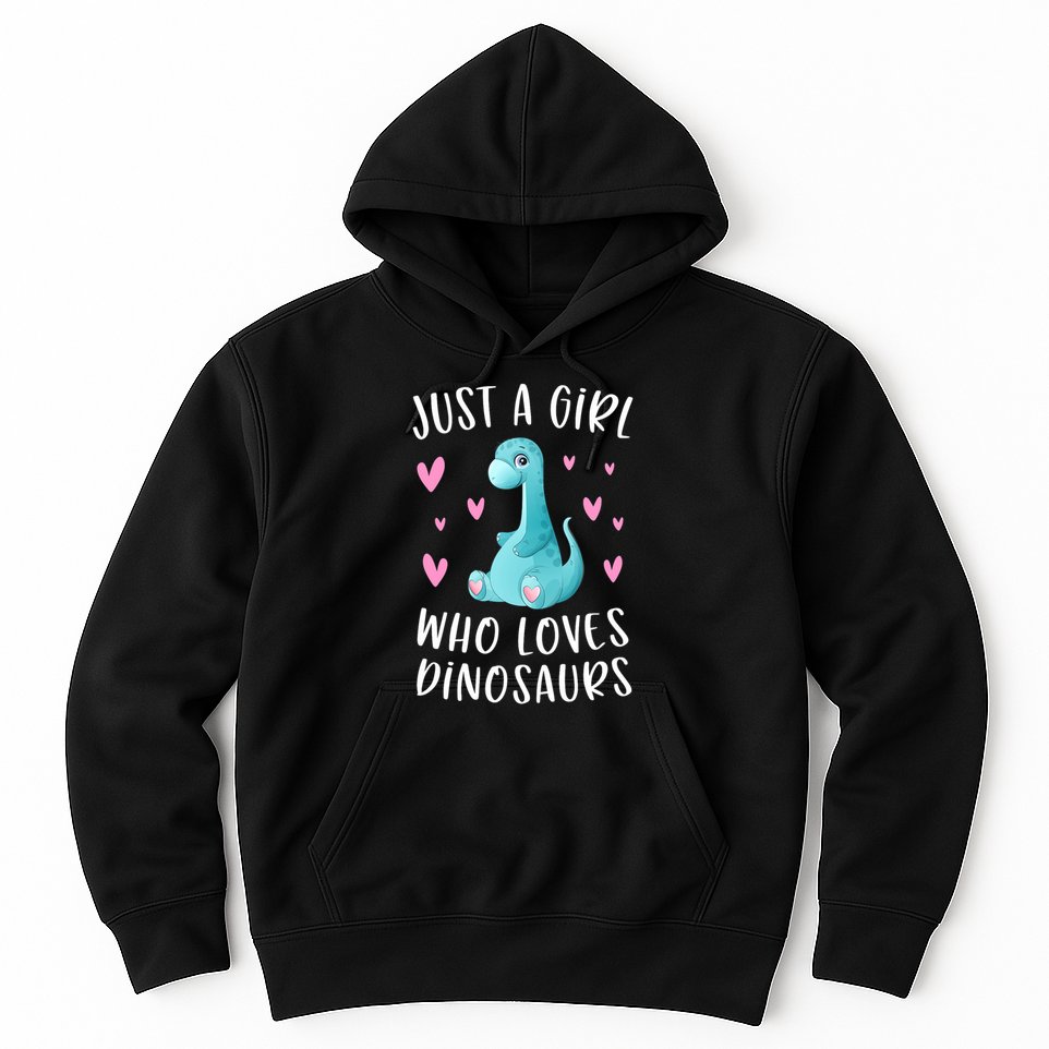 Just A Girl Who Loves Dinosaurs Cute Dinosaur Dino Lover Hoodie
