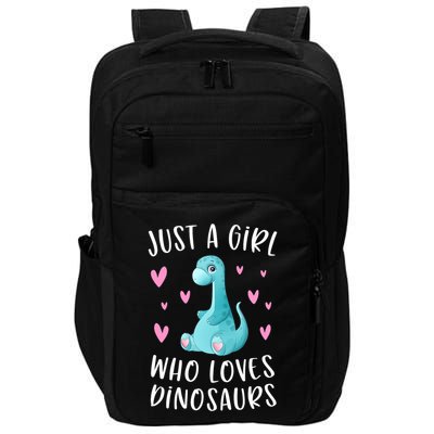 Just A Girl Who Loves Dinosaurs Cute Dinosaur Dino Lover Impact Tech Backpack