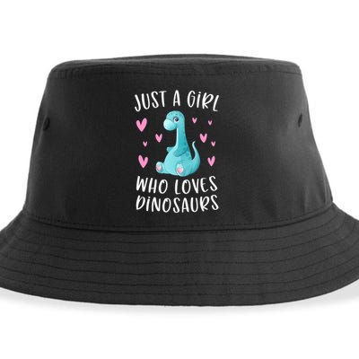 Just A Girl Who Loves Dinosaurs Cute Dinosaur Dino Lover Sustainable Bucket Hat