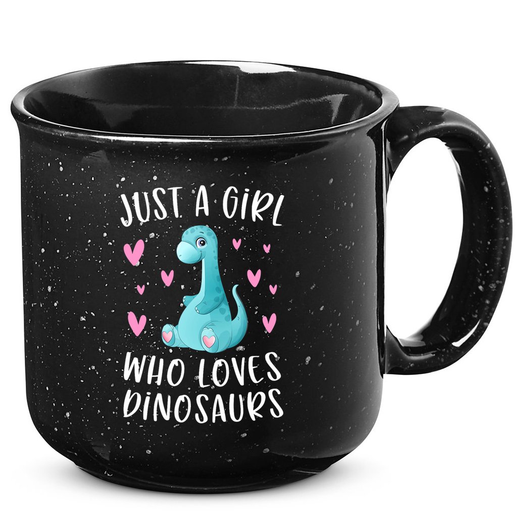 Just A Girl Who Loves Dinosaurs Cute Dinosaur Dino Lover 15oz Campfire Ceramic Mug