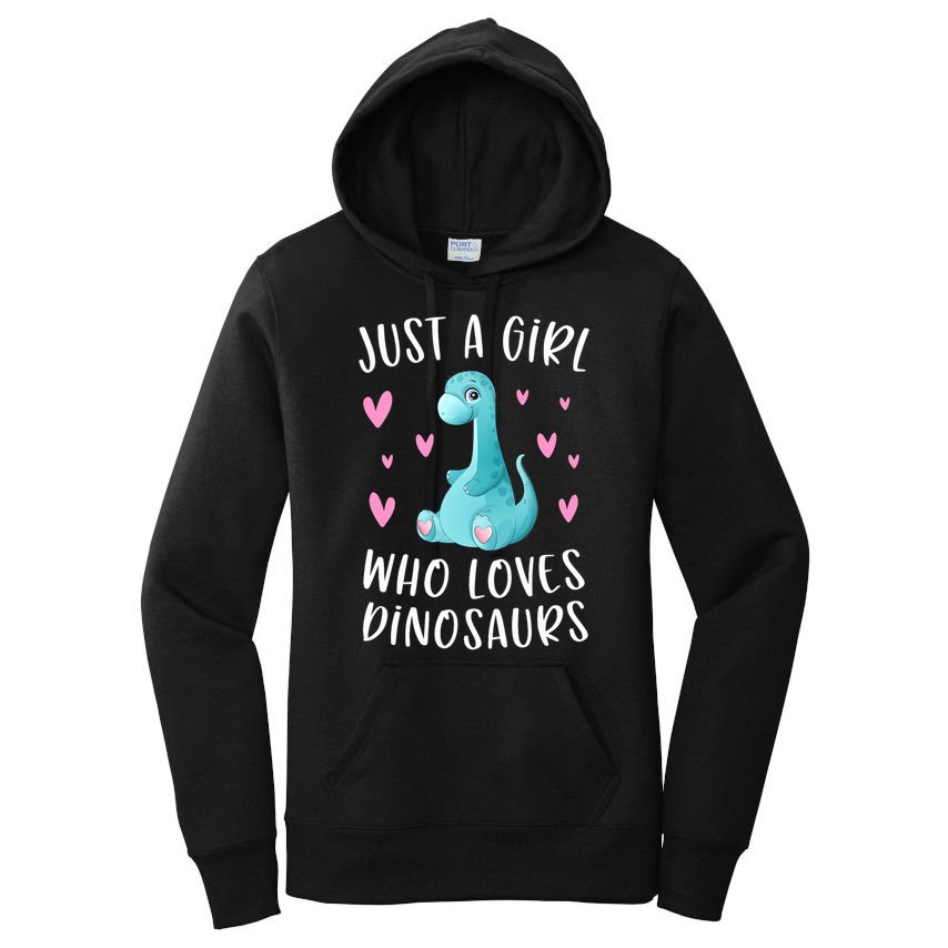 Just A Girl Who Loves Dinosaurs Cute Dinosaur Dino Lover Women's Pullover Hoodie