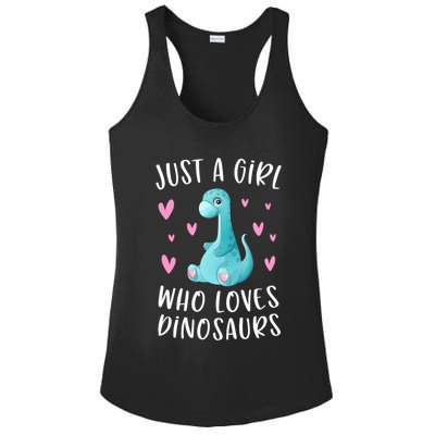 Just A Girl Who Loves Dinosaurs Cute Dinosaur Dino Lover Ladies PosiCharge Competitor Racerback Tank