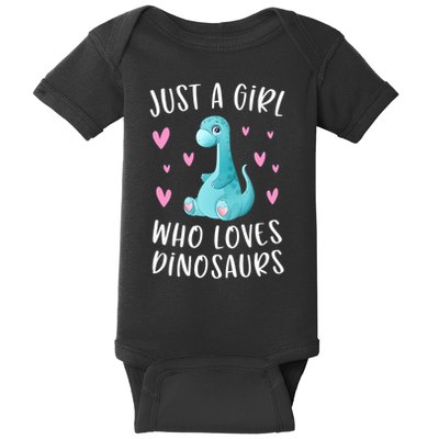Just A Girl Who Loves Dinosaurs Cute Dinosaur Dino Lover Baby Bodysuit