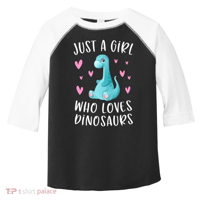 Just A Girl Who Loves Dinosaurs Cute Dinosaur Dino Lover Toddler Fine Jersey T-Shirt