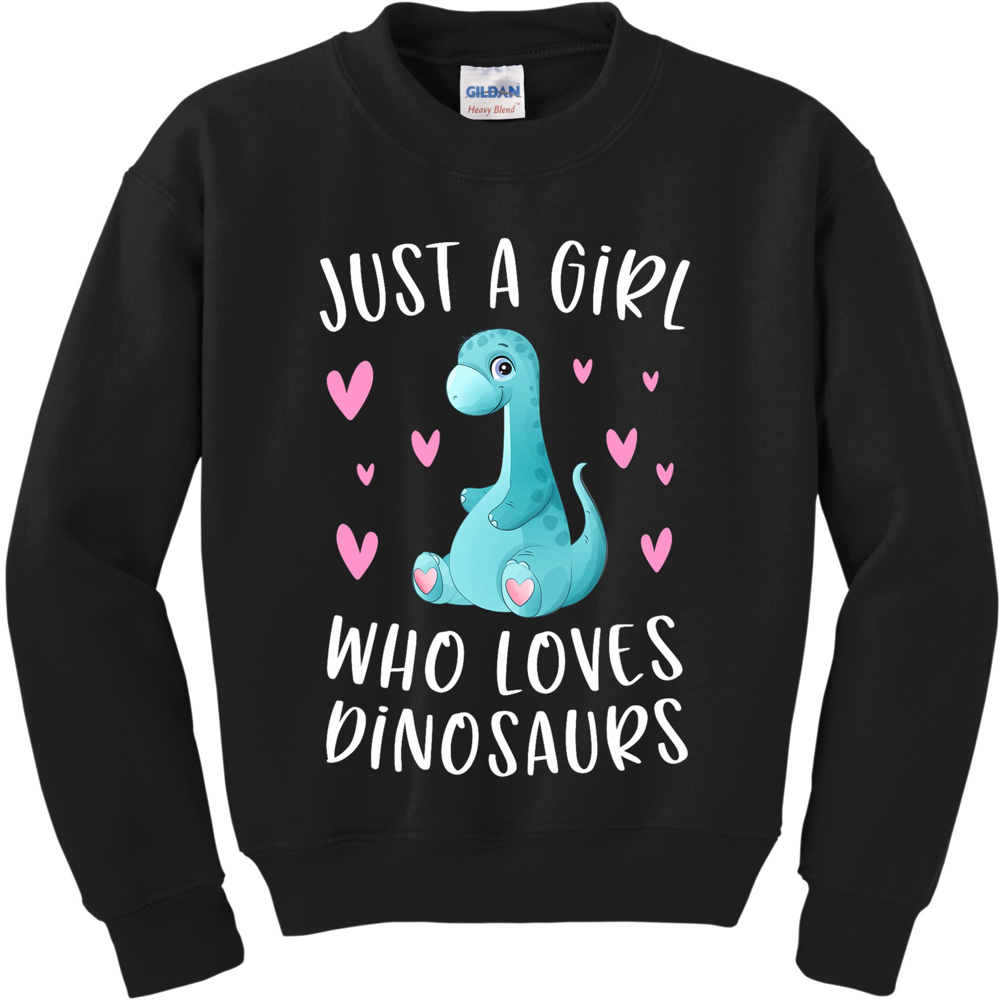 Just A Girl Who Loves Dinosaurs Cute Dinosaur Dino Lover Kids Sweatshirt