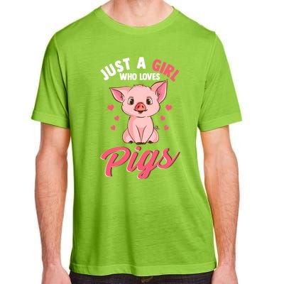 Just A Girl Who Loves Pigs Hog Lover Cute Farmer Women Gift Adult ChromaSoft Performance T-Shirt