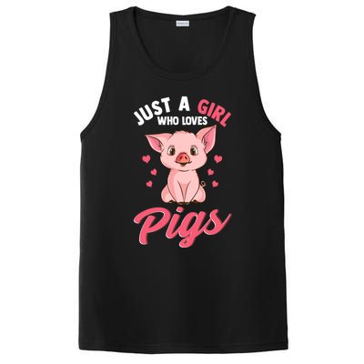 Just A Girl Who Loves Pigs Hog Lover Cute Farmer Women Gift PosiCharge Competitor Tank