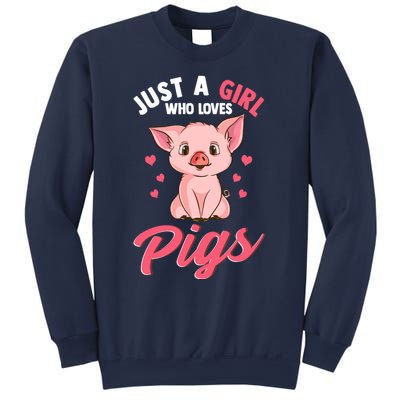 Just A Girl Who Loves Pigs Hog Lover Cute Farmer Women Gift Sweatshirt