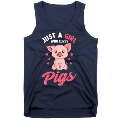 Just A Girl Who Loves Pigs Hog Lover Cute Farmer Women Gift Tank Top