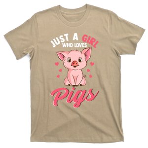 Just A Girl Who Loves Pigs Hog Lover Cute Farmer Women Gift T-Shirt