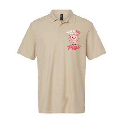 Just A Girl Who Loves Pigs Hog Lover Cute Farmer Women Gift Softstyle Adult Sport Polo