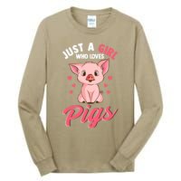 Just A Girl Who Loves Pigs Hog Lover Cute Farmer Women Gift Tall Long Sleeve T-Shirt