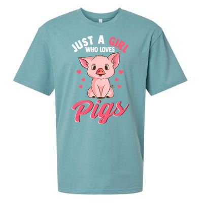 Just A Girl Who Loves Pigs Hog Lover Cute Farmer Women Gift Sueded Cloud Jersey T-Shirt