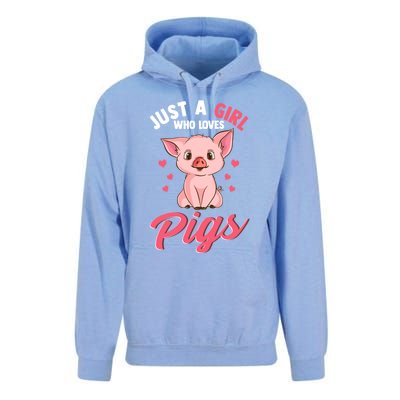 Just A Girl Who Loves Pigs Hog Lover Cute Farmer Women Gift Unisex Surf Hoodie