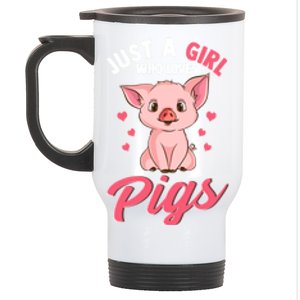 Just A Girl Who Loves Pigs Hog Lover Cute Farmer Women Gift Stainless Steel Travel Mug