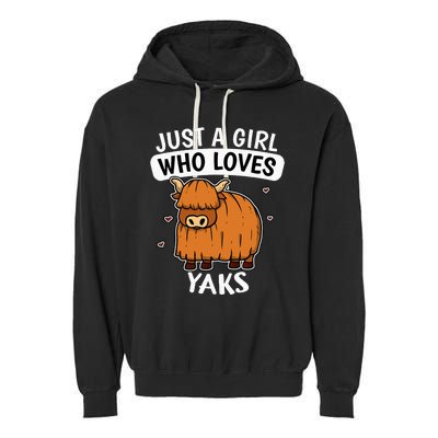 Just A Girl Who Loves Yaks Cute Bull Yak Costume Garment-Dyed Fleece Hoodie