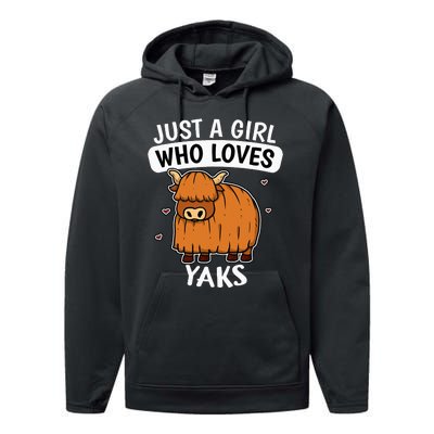 Just A Girl Who Loves Yaks Cute Bull Yak Costume Performance Fleece Hoodie