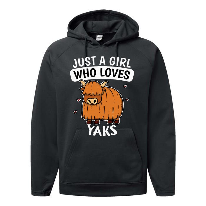 Just A Girl Who Loves Yaks Cute Bull Yak Costume Performance Fleece Hoodie