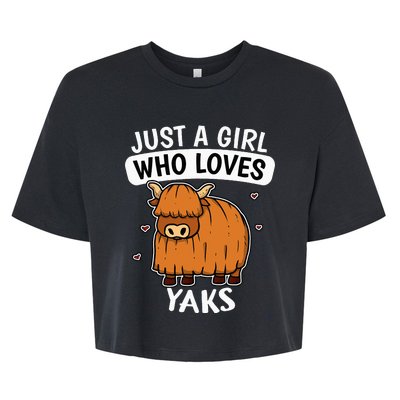 Just A Girl Who Loves Yaks Cute Bull Yak Costume Bella+Canvas Jersey Crop Tee