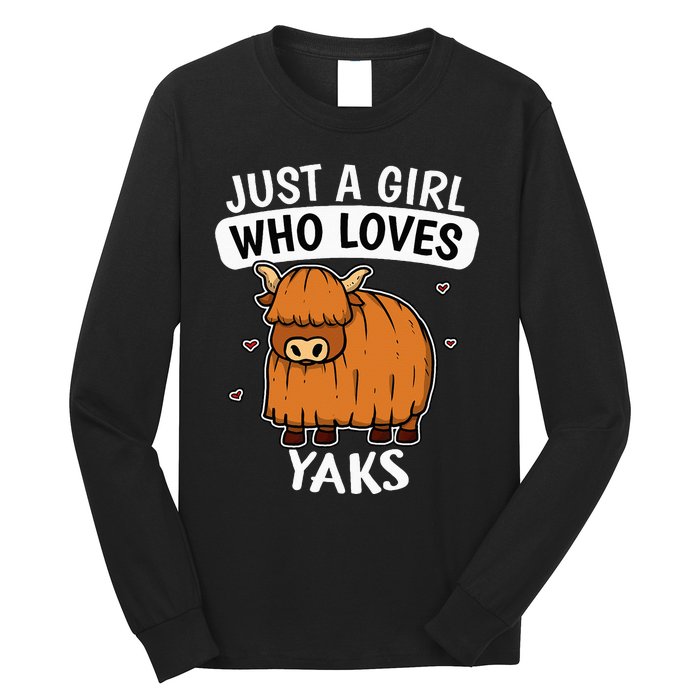 Just A Girl Who Loves Yaks Cute Bull Yak Costume Long Sleeve Shirt