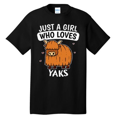 Just A Girl Who Loves Yaks Cute Bull Yak Costume Tall T-Shirt