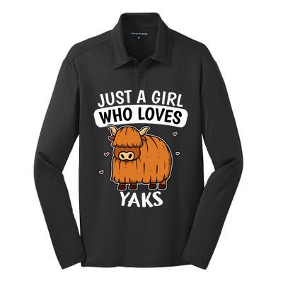 Just A Girl Who Loves Yaks Cute Bull Yak Costume Silk Touch Performance Long Sleeve Polo