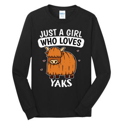 Just A Girl Who Loves Yaks Cute Bull Yak Costume Tall Long Sleeve T-Shirt