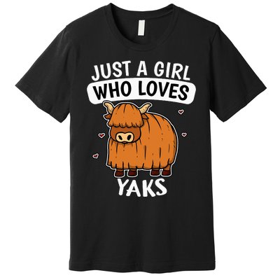 Just A Girl Who Loves Yaks Cute Bull Yak Costume Premium T-Shirt