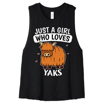 Just A Girl Who Loves Yaks Cute Bull Yak Costume Women's Racerback Cropped Tank