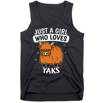 Just A Girl Who Loves Yaks Cute Bull Yak Costume Tank Top