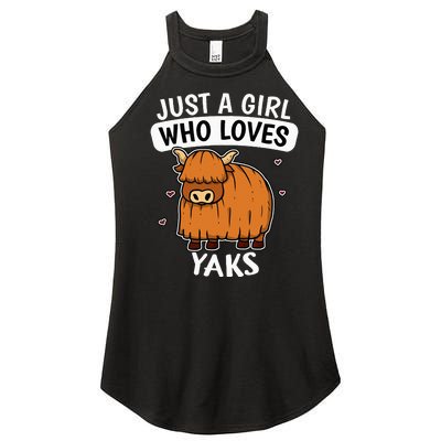 Just A Girl Who Loves Yaks Cute Bull Yak Costume Women’s Perfect Tri Rocker Tank