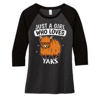 Just A Girl Who Loves Yaks Cute Bull Yak Costume Women's Tri-Blend 3/4-Sleeve Raglan Shirt