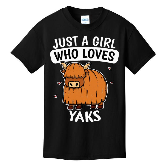 Just A Girl Who Loves Yaks Cute Bull Yak Costume Kids T-Shirt