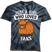 Just A Girl Who Loves Yaks Cute Bull Yak Costume Kids Tie-Dye T-Shirt