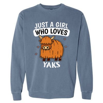 Just A Girl Who Loves Yaks Cute Bull Yak Costume Garment-Dyed Sweatshirt