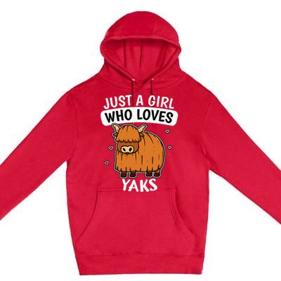 Just A Girl Who Loves Yaks Cute Bull Yak Costume Premium Pullover Hoodie