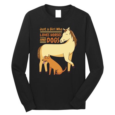 Just A Girl Who Loves Horses And Dogs Long Sleeve Shirt