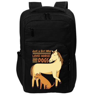 Just A Girl Who Loves Horses And Dogs Impact Tech Backpack