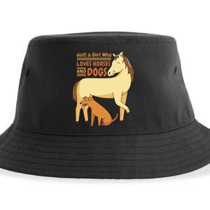 Just A Girl Who Loves Horses And Dogs Sustainable Bucket Hat