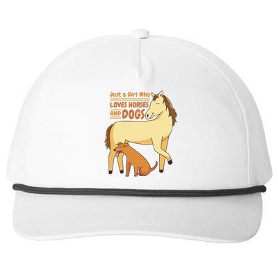 Just A Girl Who Loves Horses And Dogs Snapback Five-Panel Rope Hat