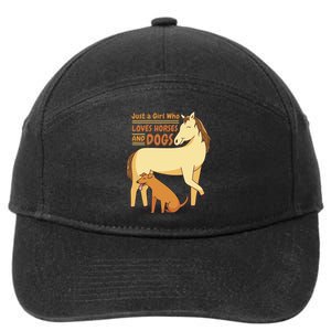 Just A Girl Who Loves Horses And Dogs 7-Panel Snapback Hat