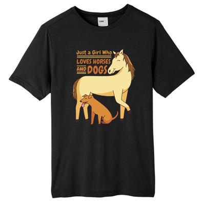 Just A Girl Who Loves Horses And Dogs Tall Fusion ChromaSoft Performance T-Shirt