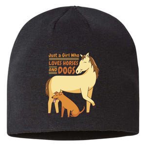 Just A Girl Who Loves Horses And Dogs Sustainable Beanie