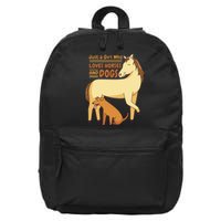 Just A Girl Who Loves Horses And Dogs 16 in Basic Backpack