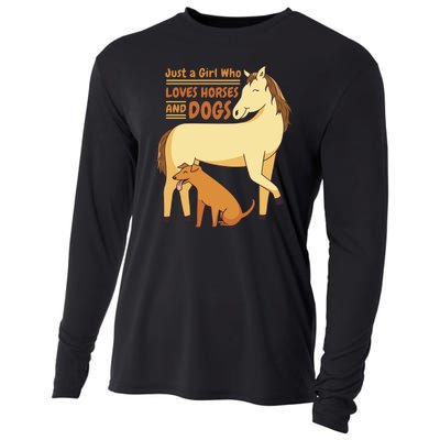 Just A Girl Who Loves Horses And Dogs Cooling Performance Long Sleeve Crew