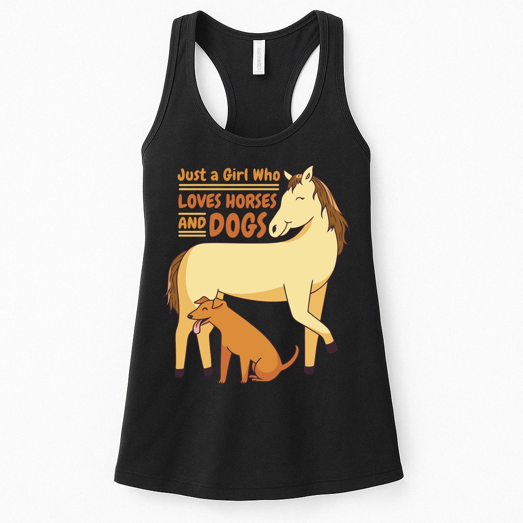 Just A Girl Who Loves Horses And Dogs Womens Tank Top