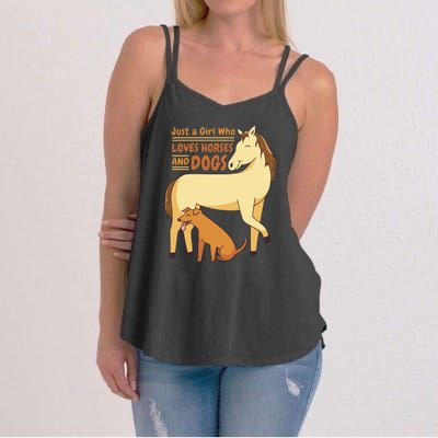 Just A Girl Who Loves Horses And Dogs Women's Strappy Tank