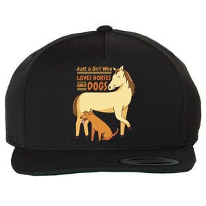 Just A Girl Who Loves Horses And Dogs Wool Snapback Cap